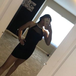 Black pearl tight dress